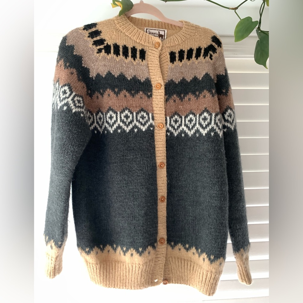 The Alpaca Connection Wool Oversized Cardigan L - Gem
